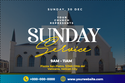Custom Outdoor Yard Signs Multiple Sizes Sunday Service