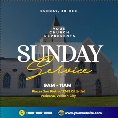 Custom Outdoor Yard Signs Multiple Sizes Sunday Service