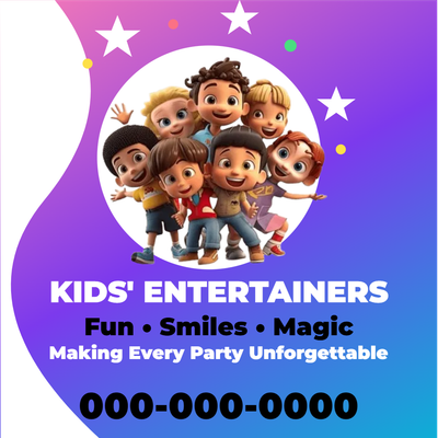 Custom Car Magnets Multiple Sizes Kid's Entertainers