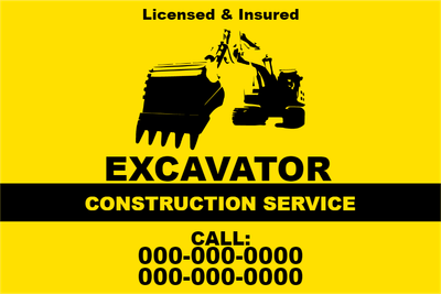 Custom Outdoor Yard Signs Multiple Sizes Excavator Service