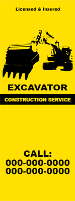 Custom Outdoor Yard Signs Multiple Sizes Excavator Service