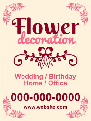 Custom Outdoor Yard Signs Multiple Sizes Flower Decoration