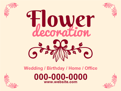 Custom Outdoor Yard Signs Multiple Sizes Flower Decoration