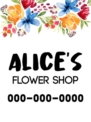Custom Outdoor Yard Signs Multiple Sizes Flower Shop