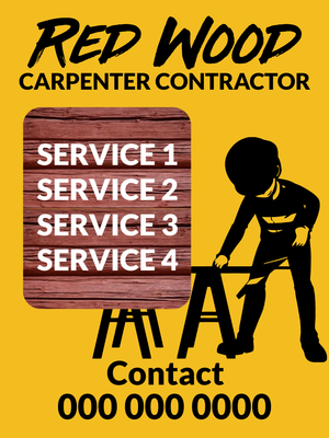 Custom Outdoor Yard Signs Multiple Sizes Carpenter Contractor