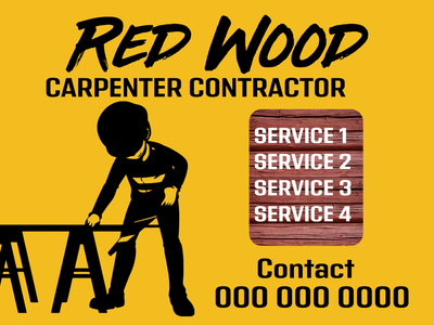 Custom Outdoor Yard Signs Multiple Sizes Carpenter Contractor