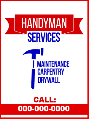 Custom Outdoor Yard Signs Multiple Sizes Handy Serviceman