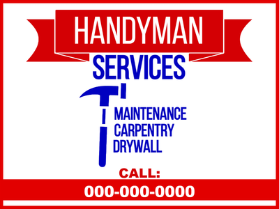Custom Outdoor Yard Signs Multiple Sizes Handy Serviceman