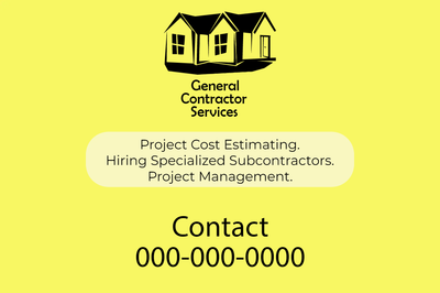 Custom Outdoor Yard Signs Multiple Sizes General Contractor Service