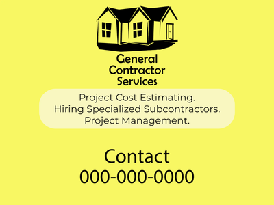 Custom Outdoor Yard Signs Multiple Sizes General Contractor Service