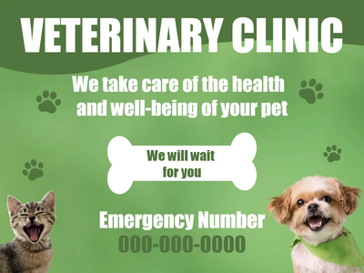 Custom Outdoor Yard Signs Multiple Sizes Veterinary Clinic