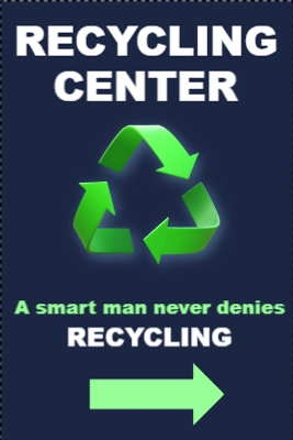 Custom Outdoor Yard Signs Multiple Sizes Recycle Center
