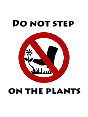Custom Outdoor Yard Signs Multiple Sizes Do not Step the Plants