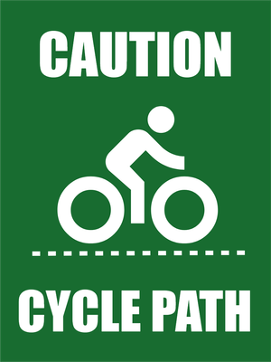 Custom Outdoor Yard Signs Multiple Sizes Cycle Path