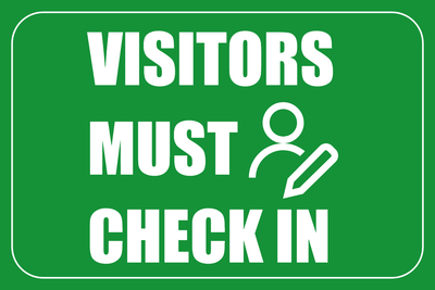 Custom Outdoor Yard Signs Multiple Sizes Visitors Must Check In