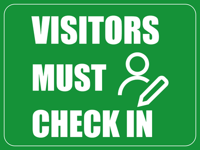 Custom Outdoor Yard Signs Multiple Sizes Visitors Must Check In