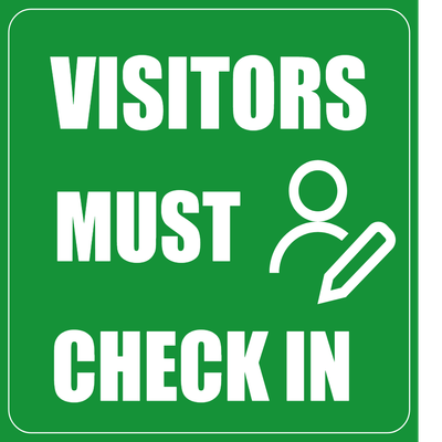 Custom Outdoor Yard Signs Multiple Sizes Visitors Must Check In