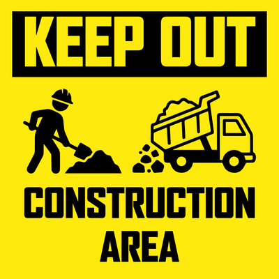 Custom Outdoor Yard Signs Multiple Sizes Construction Area