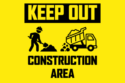 Custom Outdoor Yard Signs Multiple Sizes Construction Area