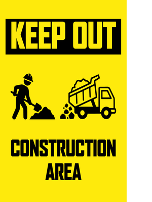Custom Outdoor Yard Signs Multiple Sizes Construction Area