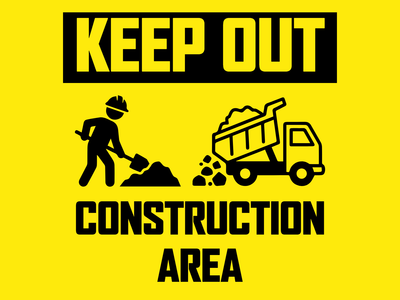 Custom Outdoor Yard Signs Multiple Sizes Construction Area