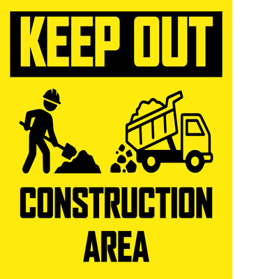 Custom Outdoor Yard Signs Multiple Sizes Construction Area
