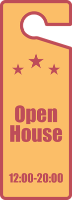 Custom Door Hangers Multiple Sizes for Open House Star