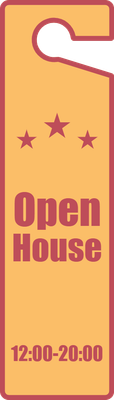 Custom Door Hangers Multiple Sizes for Open House Star