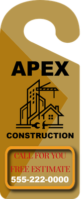Custom Door Hangers Multiple Sizes for Apex Construction