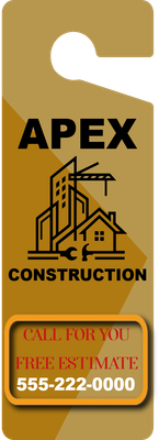 Custom Door Hangers Multiple Sizes for Apex Construction