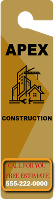 Custom Door Hangers Multiple Sizes for Apex Construction