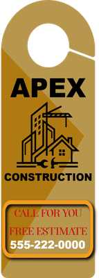 Custom Door Hangers Multiple Sizes for Apex Construction