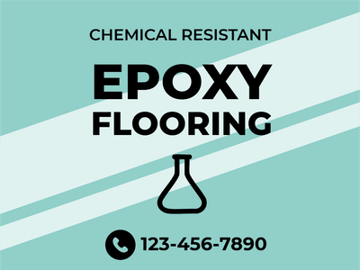 Custom Outdoor Yard Signs Multiple Sizes Chemical Resistant Epoxy Flooring Call