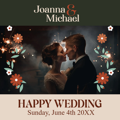 Custom Outdoor Yard Signs Multiple Sizes Happy Wedding