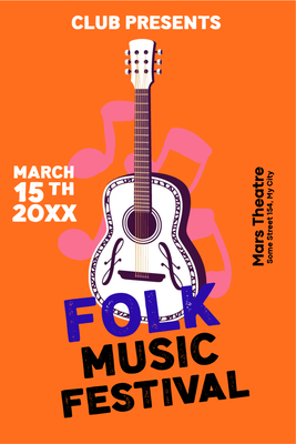 Custom Outdoor Yard Signs Multiple Sizes Folk Music Festival