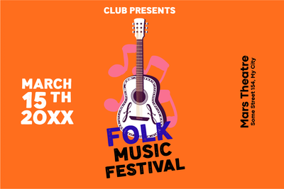 Custom Outdoor Yard Signs Multiple Sizes Folk Music Festival