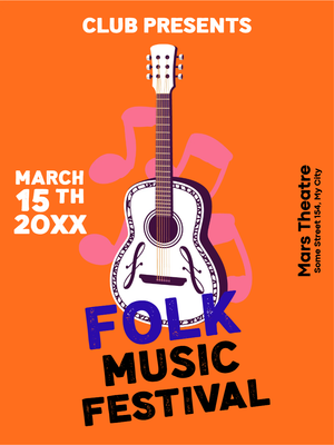 Custom Outdoor Yard Signs Multiple Sizes Folk Music Festival