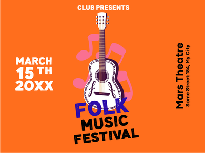 Custom Outdoor Yard Signs Multiple Sizes Folk Music Festival