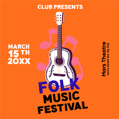 Custom Outdoor Yard Signs Multiple Sizes Folk Music Festival
