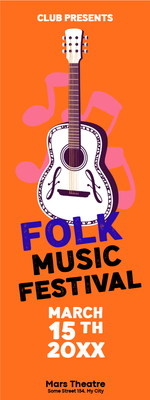 Custom Outdoor Yard Signs Multiple Sizes Folk Music Festival