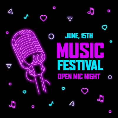 Custom Outdoor Yard Signs Multiple Sizes Music Festival Night