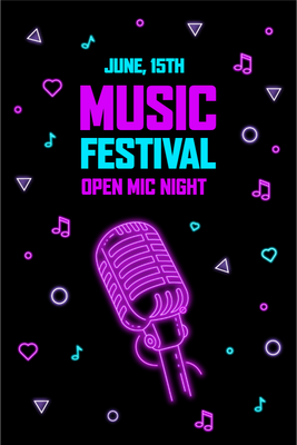 Custom Outdoor Yard Signs Multiple Sizes Music Festival Night