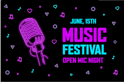 Custom Outdoor Yard Signs Multiple Sizes Music Festival Night