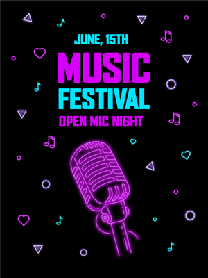 Custom Outdoor Yard Signs Multiple Sizes Music Festival Night
