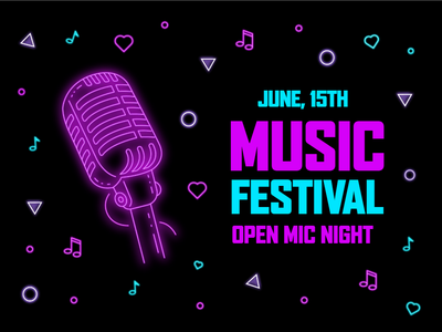 Custom Outdoor Yard Signs Multiple Sizes Music Festival Night