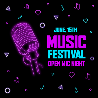 Custom Outdoor Yard Signs Multiple Sizes Music Festival Night