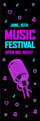 Custom Outdoor Yard Signs Multiple Sizes Music Festival Night