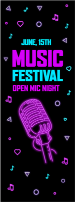 Custom Outdoor Yard Signs Multiple Sizes Music Festival Night