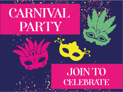Custom Outdoor Yard Signs Multiple Sizes Carnival Party