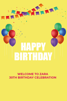 Custom PVC Foam Boards Multiple Sizes Zara 30th